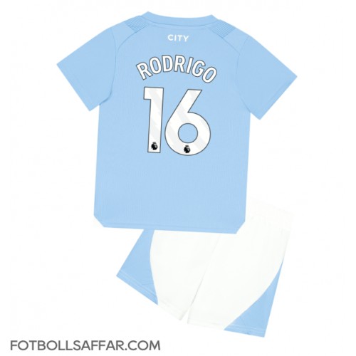 Manchester City Rodri Hernandez #16 Hemmadräkt Barn 2023-24 Kortärmad (+ Korta byxor)